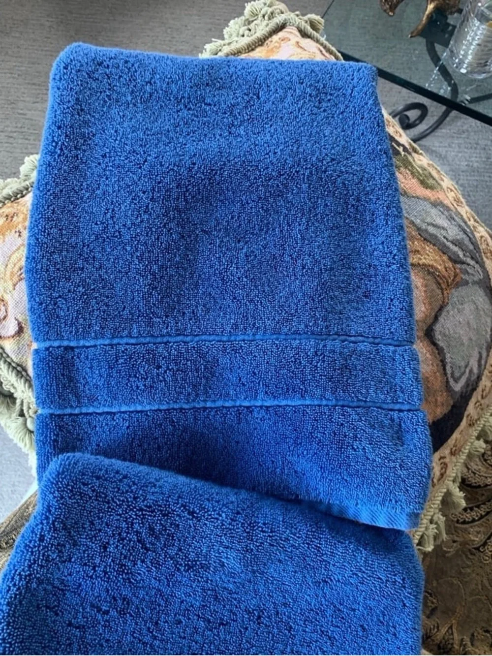 Brooklinen 2 Super Plush Blue Hand Towels Like New